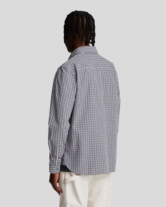 Men's Lyle And Scott Checked Gingham Shirt in Blue - Image 3