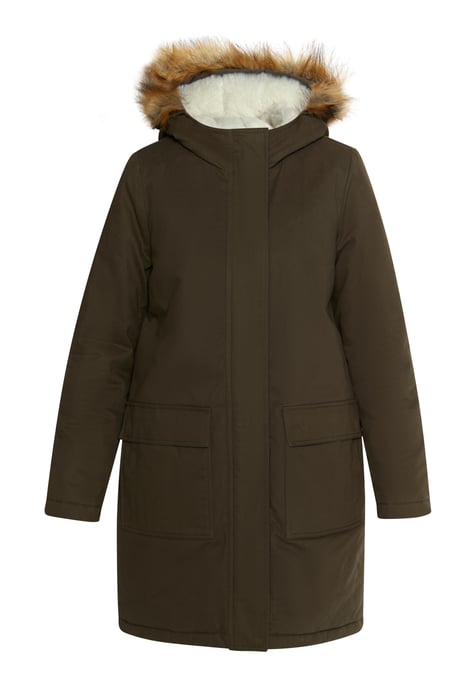 Dreimaster Winter parka Dames donkere olijf - Image 1