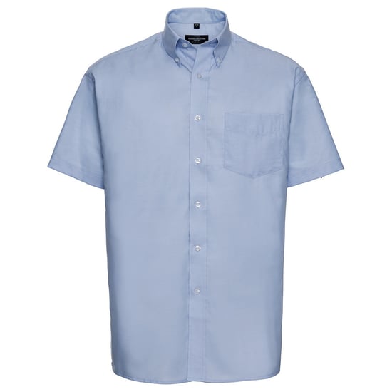 Russell Collection Heren Oxford Easy-Care overhemd met korte mouwen (Oxford Blauw) - Image 1