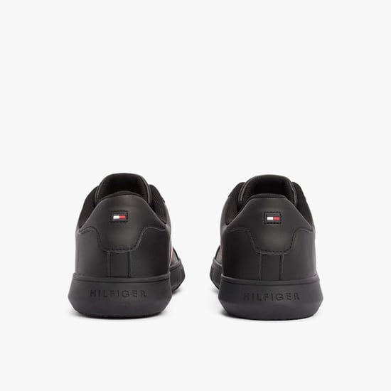 Heren Tommy Hilfiger Essentiële Leren Cupsole Sneakers in Zwart - Image 5