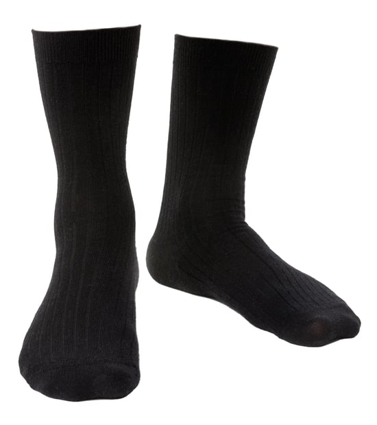 Steven - Heren 1 Paar Merino Wol Sokken met Zachte Boord, Niet-elastische Sokken - Zwart - Image 1