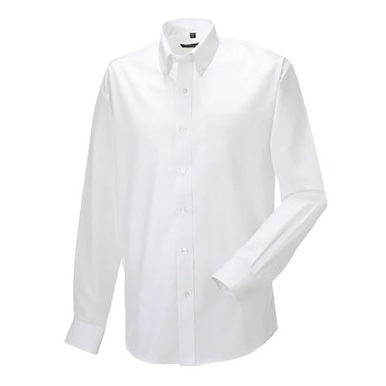 Russell Collectie Heren Lange Mouw Easy Care Oxford Shirt (Wit) - Image 2