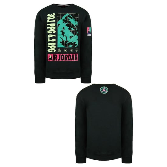 Nike Air Jordan Long Sleeve Crew Neck Black Pullover Mens Sweaters CT3492 010