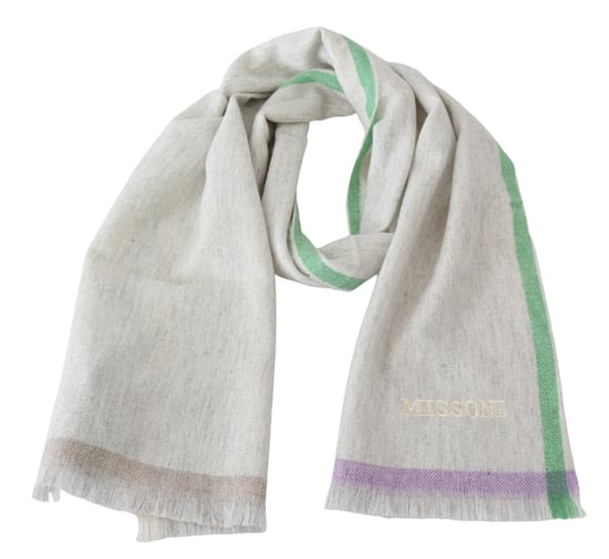 Missoni Mannen Beige 100% Kasjmier Unisex Wrap Sjaal - Image 3