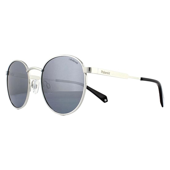 Polaroid Round Unisex Palladium Grey Silver Mirror Polarized Sunglasses