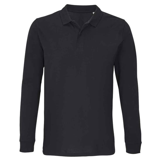 SOLS Unisex Adult Planet Poloshirt met lange mouwen (Zwart) - Image 1