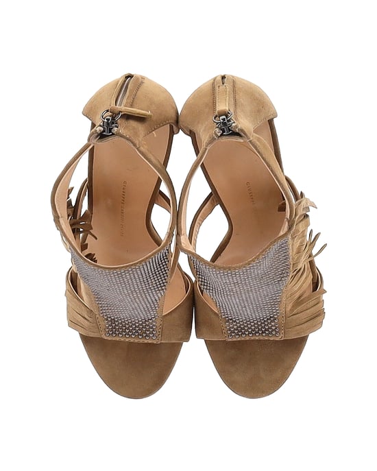 Giuseppe Zanotti Alabama Fringed Sandals in Beige Suede - Image 5
