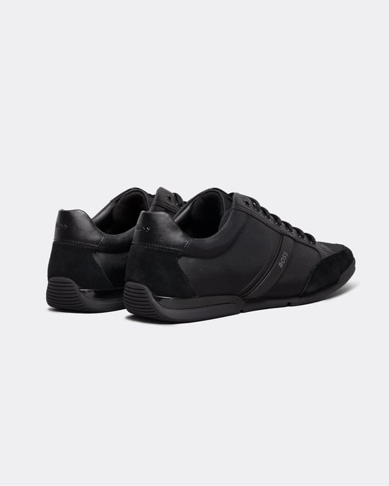 BOSS Orange Saturn Mens Low Profile Mixed Material Trainers With Suede and Faux Leather - Image 3