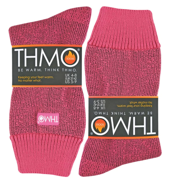 THMO - Dames Fleece Gevoerde Winter Thermische Sokken - Roze - Image 2