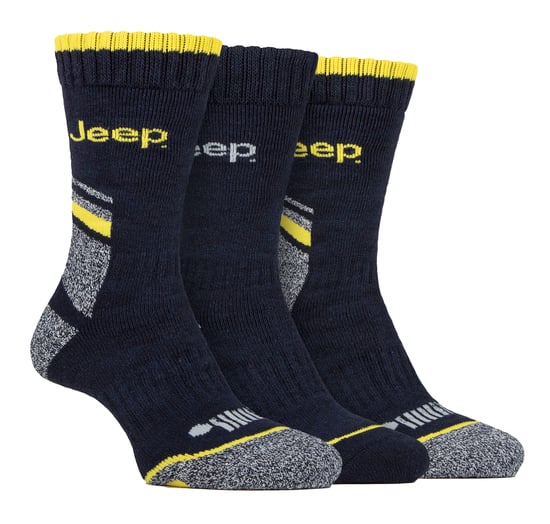 Heren Heavy Duty Werksokken met Boogondersteuning | Jeep | Volledige Kussen High-Performance Katoenen Bocksokken met Versterkte Hiel en Teen - Marineblauw / Grijs - Image 1