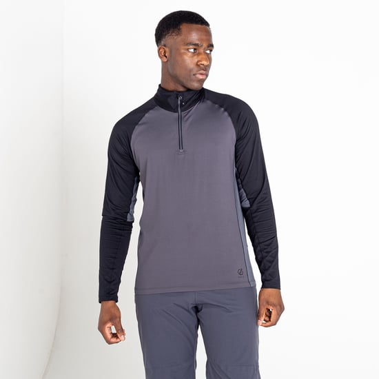 Dare 2B Mens Fuser Core Stretch Half Zip Thermal Top (Ebony Grey)