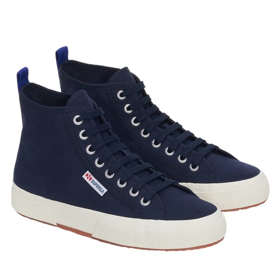 Superga Unisex 2750 Cotton Mid Cut High Tops voor volwassenen (Marine/Spectrumblauw/Avorio) - Image 3