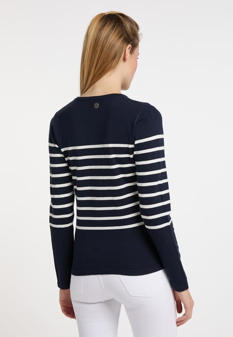 Dreimaster Gebreide trui takelage Dames marine wol wit - Image 3