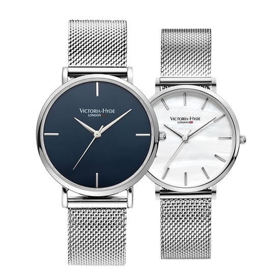 VICTORIA HYDE Couple Horloges Geschenkset Zilver - Image 1