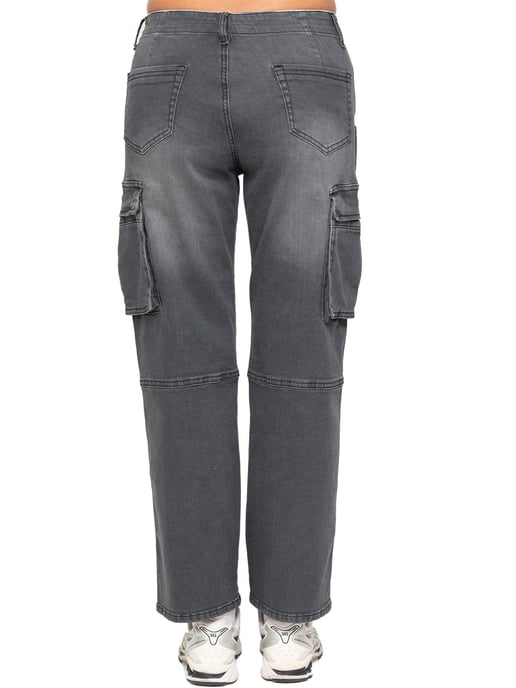 Enzo | Womens Cargo Straight Leg Jeans - Image 2