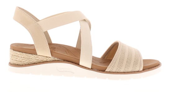 Skechers Womens Wedge Sandals Arch Fit Beach Kiss Elasticated natural
