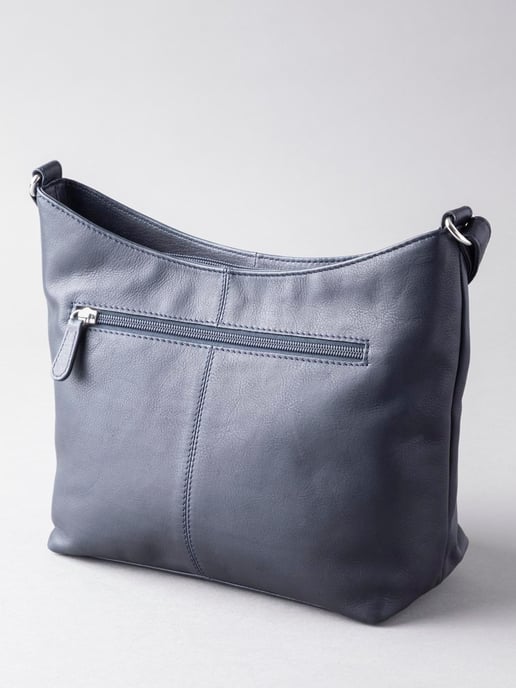 Grasmere Leather Cross Body Bag in Navy