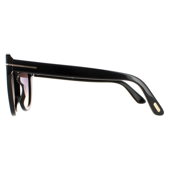 Tom Ford Cat Eye Womens Shiny Black Smoke Gradient Izzi FT0845