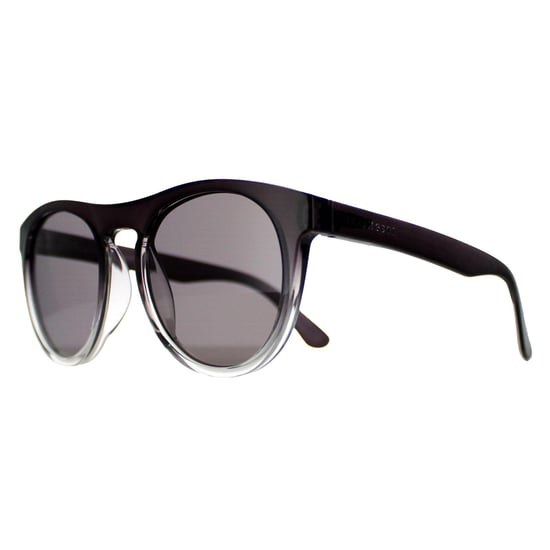 Serengeti Round Mens Shiny Black to Clear Saturn Polarized Smoke Kingman