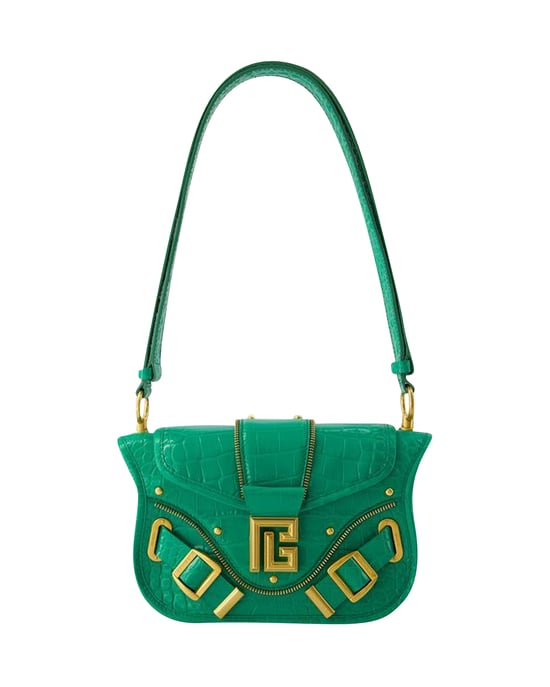 Blaze Shoulder Bag - Balmain - Leather - Green - Image 1