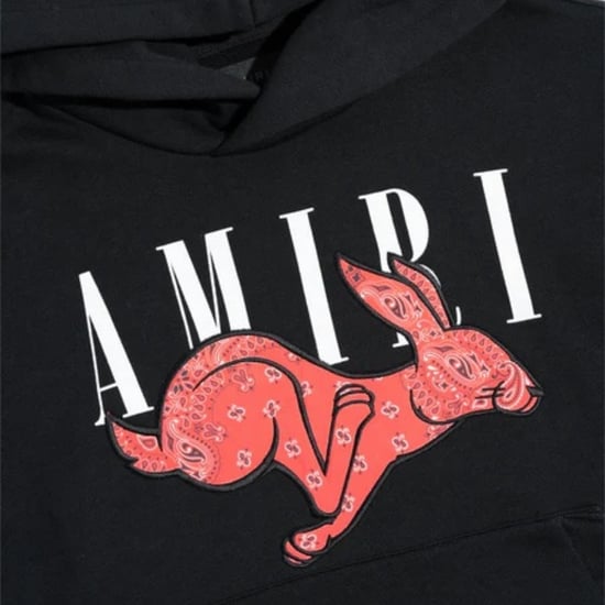 Amiri CNY Rabbit Logo Black Hoodie