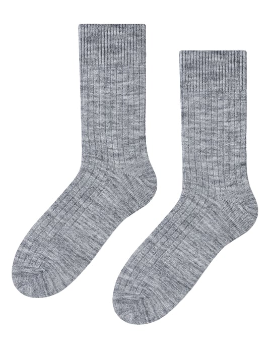 Steven - Heren Alpaca Wol Sokken - 1 Paar Warme Gebreide Boot Sokken voor Winter - Lichtgrijs - Image 1