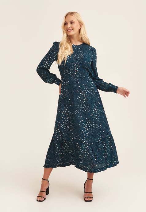 Maxi-jurk met luipaardprint en lange mouwen - Image 2