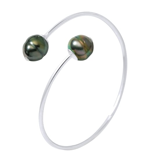 DIADEMA - Bracelet - You & Me - Silver - 2 Real Tahitian Pearls