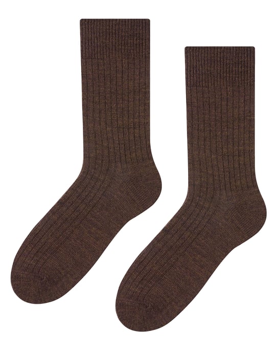 Steven - Heren Alpaca Wol Sokken - 1 Paar Warme Gebreide Boot Sokken voor Winter - Bruin - Image 1