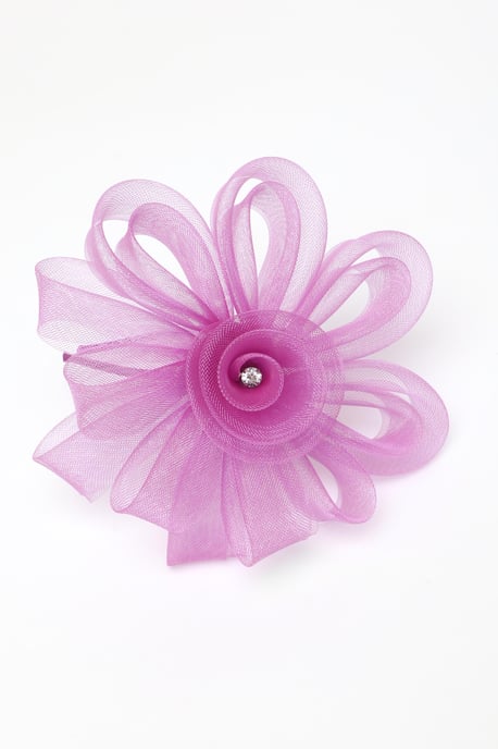 Purple Diamante Flower Headband Fascinator