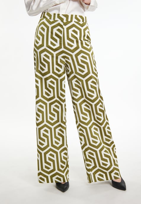 Dreimaster Stof broek Dames Gebroken wit olijf - Image 3
