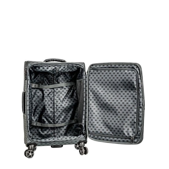 Gray extended travel pack, robust Softshell suitcase