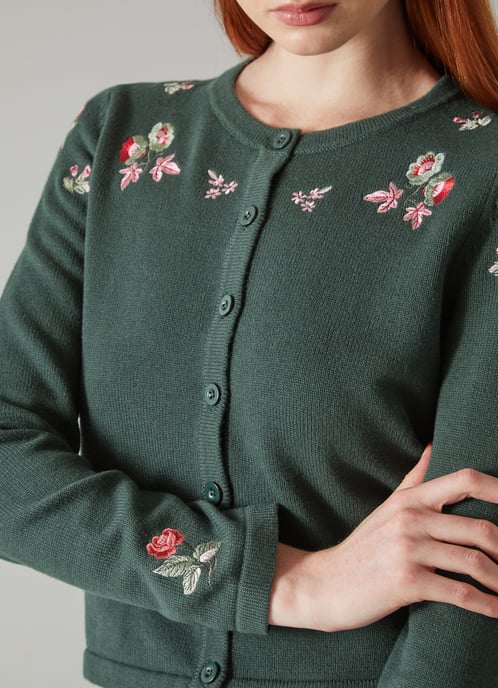 LK Bennett Monty Cardigans, Dark Green