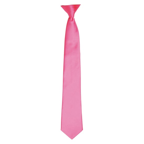 Premier Kleuren Heren Satin Clip Tie (Fuchsia) - Image 1