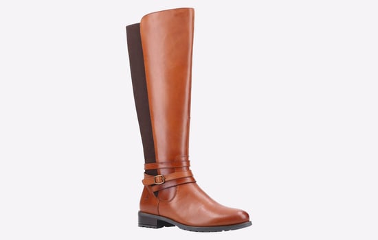 Hush Puppies Vanessa Leren Dames Tan Enkellaarzen Met Hoge Hak - Image 2