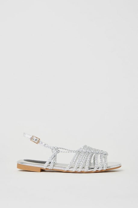 Luna Plaited Slingback Flat Sandals