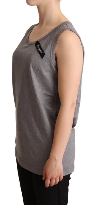 Dolce & Gabbana Dames Grijze Mouwloze Ronde Hals Tanktop T-shirt - Image 2