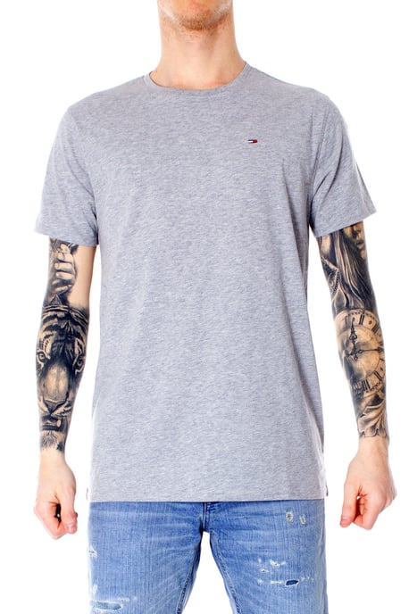 Tommy Jeans Tee SS Flag Slim Fit Shirt Grijs - Image 1