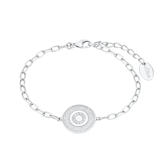 s.Oliver Bracelet for ladies, 925 Sterling Silver, synth. CZ|coin