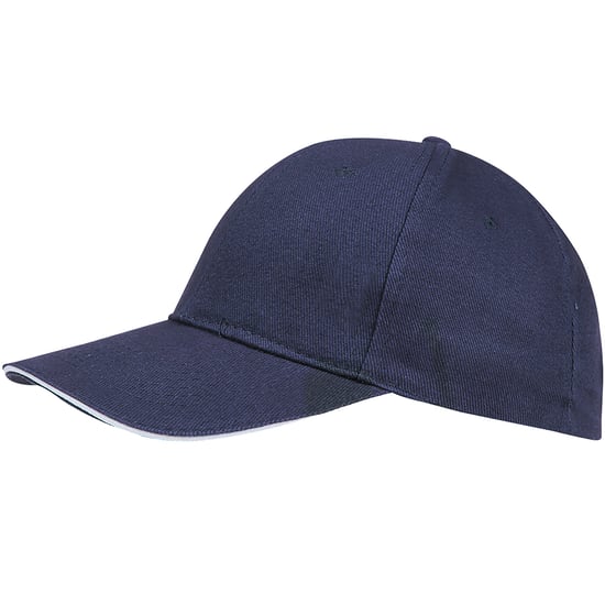 SOLS Unisex Buffalo 6 Panel Baseball Cap (Franse marine / Wit) - Image 3
