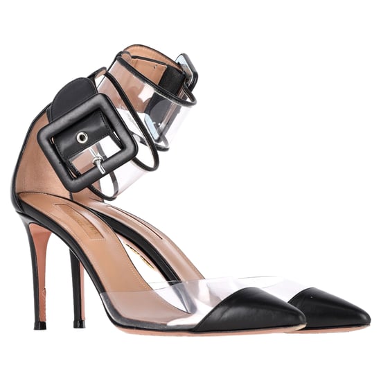 Aquazzura PVC Enkelband Sandalen in Zwart Leer - Image 2