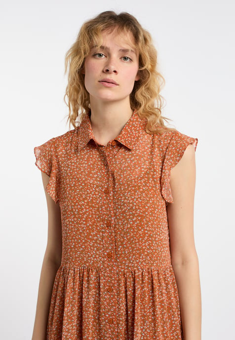 Dreimaster Blouse jurk Dames Oranje Veelkleurig - Image 5