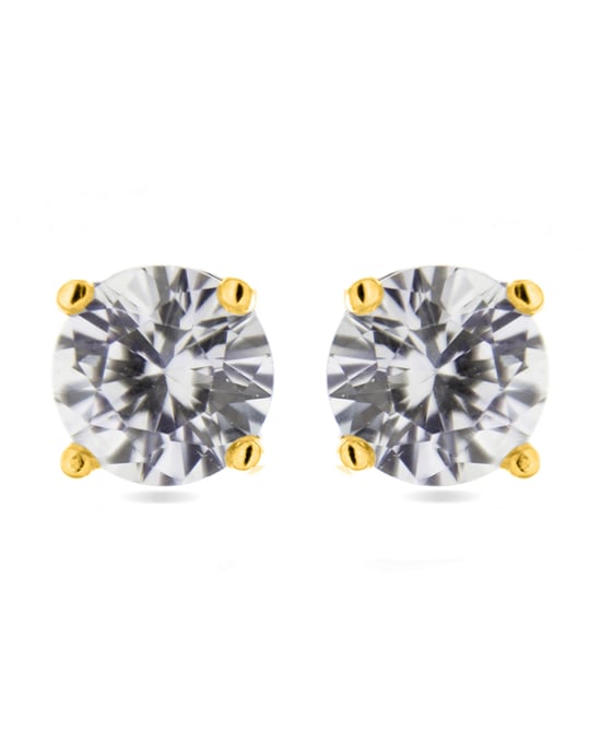 Luxenter oorbellen in 925 sterling zilver met briljant zirkonia's in 18K geelgoud - Basic - Image 1