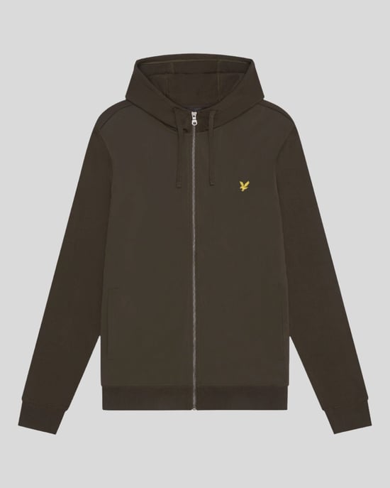 Lyle & Scott hybride olijfgroene hoodie met rits - Image 5