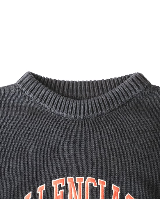 Balenciaga Oversized Borduur College Logo Crewneck in Marineblauwe Katoen - Image 3