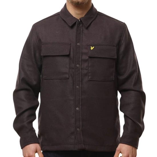 Lyle & Scott effen sedimentbruin overshirtjack - Image 1