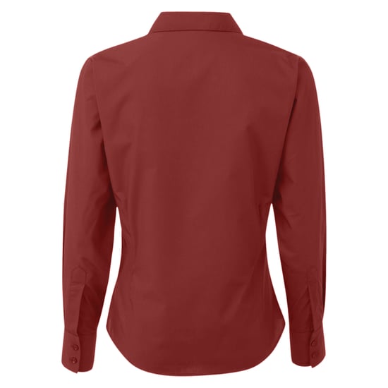 Premier Dames/Dames Popeline Blouse met Lange Mouwen (Bourgondië) - Image 2