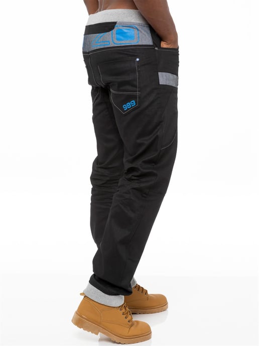 Enzo | Heren Denim Jogger Jeans - Zwart/Blauw - Image 4