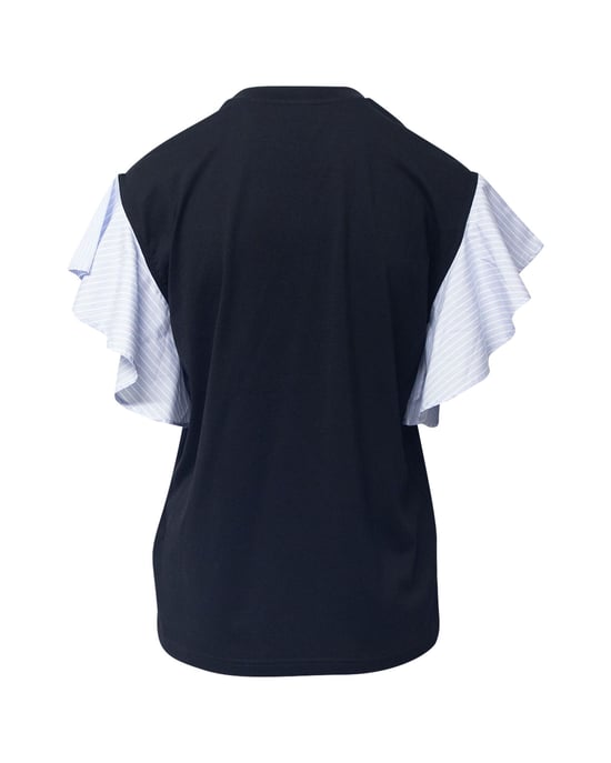 Burberry Gestreepte Oversized T-shirt met Rimpel Mouwen in Zwart Katoen - Image 3