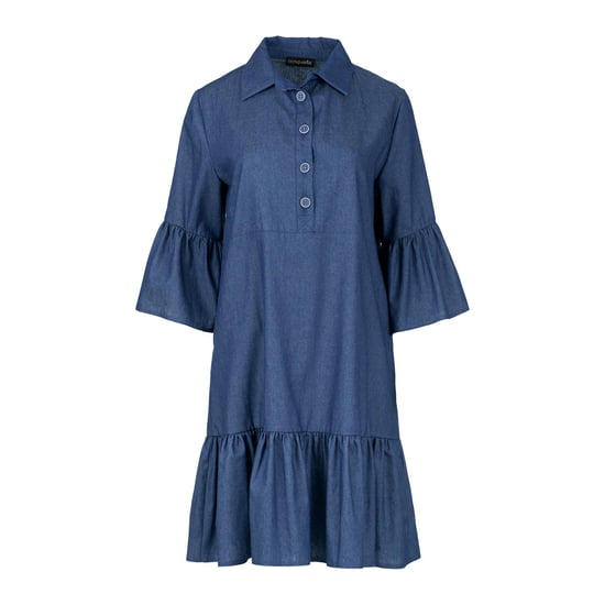 Denim Jurk met Klokmouwen en Ruches - Image 2
